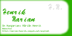 henrik marian business card