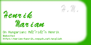 henrik marian business card